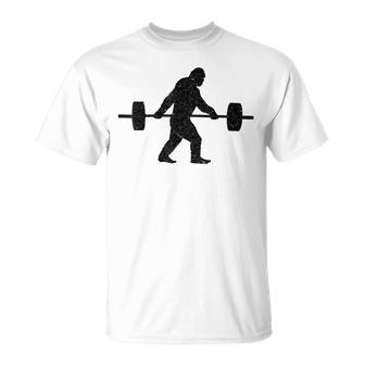 Vintage Distressed Bigfoot Weightlifting Bodybuilding T-Shirt - Monsterry CA