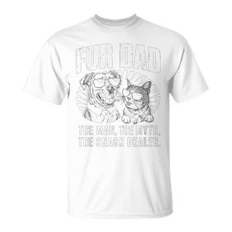 Fur Dad The Man The Myth The Snack Dealer Dog Fathers Day T-Shirt - Monsterry