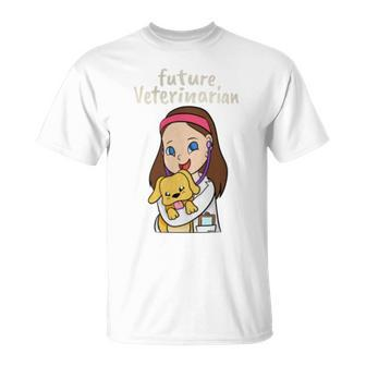 Future Veterinarian Girls Cute Veterinarian Vet T-Shirt - Monsterry UK