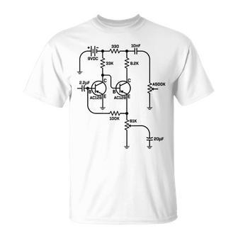 Fuzz Pedal Schematic Diagram Germanium Pnp Circuit Effects T-Shirt - Monsterry UK