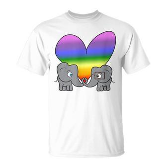 Gayday Pride Lgbtq Lesbian Gay Bi Trans Queer Love Elephants T-Shirt - Monsterry CA