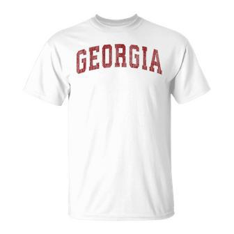 Georgia Ga Vintage Athletic Sports Red Style T-Shirt - Monsterry CA