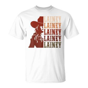 Girl Retro First Name Lainey Personalized Cowgirl Party T-Shirt - Seseable