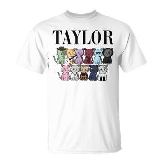 Girl Retro Taylor First Name Personalized Groovy Birthday T-Shirt - Monsterry UK