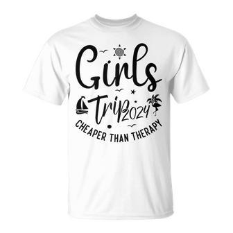 Girls Trip Cheaper Than A Therapy 2024 Girls Trip Matching T-Shirt - Monsterry UK