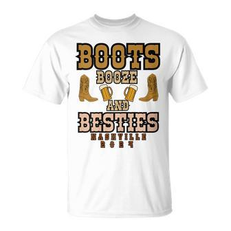 Girls Trip Nashville 2024 Boots Booze & Besties Weekend T-Shirt - Seseable