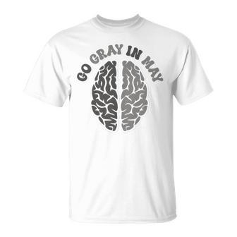 Go Gray In May Brain Cancer Awareness 2 Sides Front Back T-Shirt | Mazezy