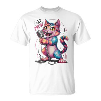 I Go Meow Colorful Singing Cat T-Shirt - Monsterry DE