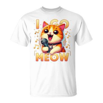 I Go Meow Singing Cat Meme Cat Lovers Retro Cat Owner T-Shirt - Monsterry UK