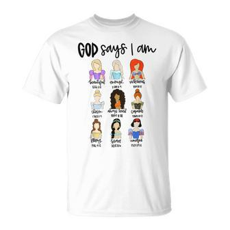 God Says I Am Princess Bible Verse Christ Religious Sayings T-Shirt - Seseable
