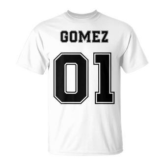 Gomez 01 Back Print Sports Jersey Style Family Name Fun T-Shirt - Seseable