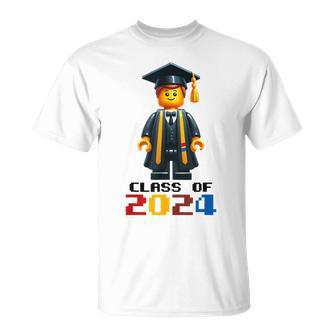 Graduation Class Of 2024 Bricks Building Master Builder T-Shirt - Seseable
