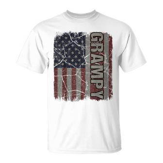 Grampy American Flag Vintage Father's Day 4Th Of July T-Shirt - Monsterry