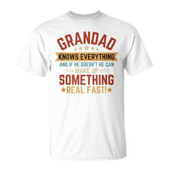 Grandad Knows Everything Awesome Grandfather Father's Day T-Shirt - Thegiftio UK