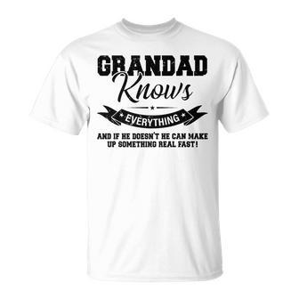 Grandad Knows Everything Vintage Father's Day Grandpa T-Shirt - Thegiftio UK