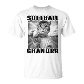 Grandfather Father's Day Softball Grandpa T-Shirt - Seseable