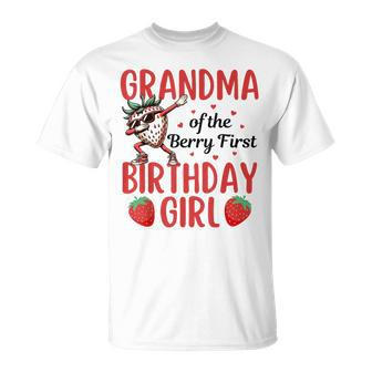 Grandma Of The Berry First Birthday 1St Strawberry Girls T-Shirt - Seseable