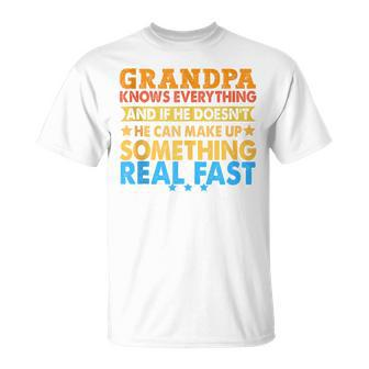 Grandpa Knows Everything Father's Day Dad Papa T-Shirt - Thegiftio UK