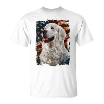 Great Pyrenees American Flag T-Shirt - Monsterry DE