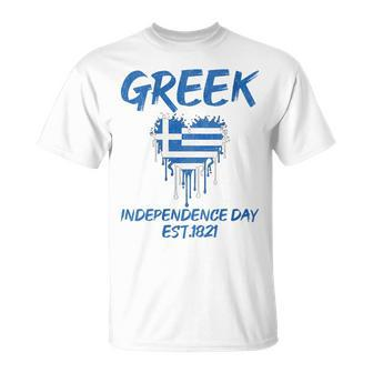 Greek Independence Day National Pride Roots Country Flag T-Shirt | Mazezy DE