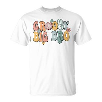 Groovy Big Bro Retro Brother Matching Family 1St Birthday T-Shirt - Seseable