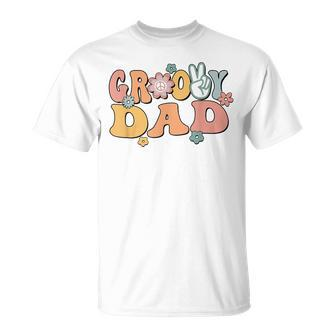Groovy Dad Retro Father Matching Family 1St Birthday Party T-Shirt - Seseable