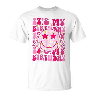 Groovy It's My Birthday Ns Girls Preppy Smile Face T-Shirt - Monsterry CA