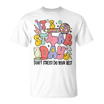 Groovy It's Staar Day Don't Stress Do Your Best Test Day T-Shirt | Mazezy