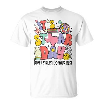 Groovy It's Staar Day Don't Stress Do Your Best Test Day T-Shirt | Mazezy