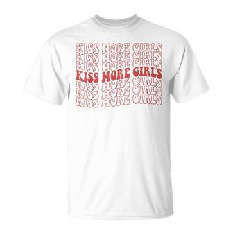 Groovy Kiss More Girls Gay Lesbian Pride Month Lgbt Rainbow T-Shirt - Monsterry DE