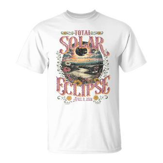 Groovy Total Solar Eclipse April 8 2024 Astronomy Souvenir T-Shirt | Mazezy