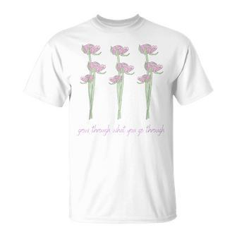 Grow Through What You Go Through Vintage Wildflower Poppy T-Shirt - Monsterry CA