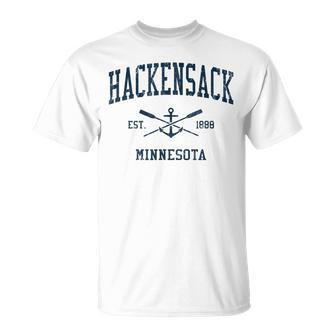 Hackensack Mn Vintage Navy Crossed Oars & Boat Anchor T-Shirt - Monsterry