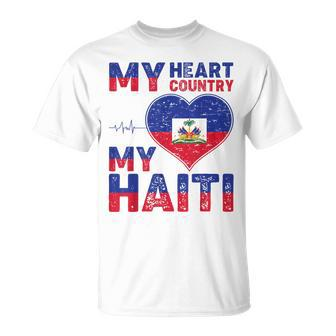 Haitian My Heart Country My Haiti Flag For Men T-Shirt - Monsterry UK