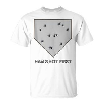 Han Shot First Baseball First Base Cool Nerd T-Shirt - Monsterry DE