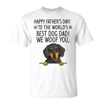 Happy Father's Day To The World's Best Dog Dad We Woof You T-Shirt - Thegiftio UK