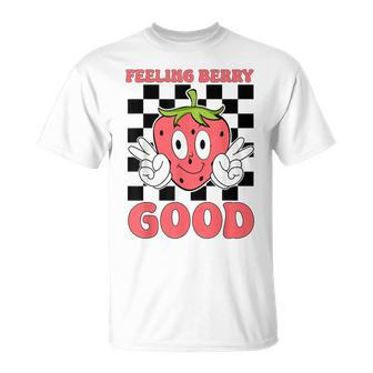 Happy Feeling Berry Good Toddler Cute Strawberry Fruit Lover T-Shirt - Thegiftio UK