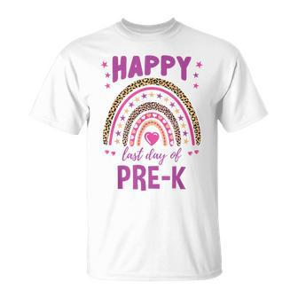Happy Last Day Of Pre-K Leopard Rainbow T-Shirt - Monsterry