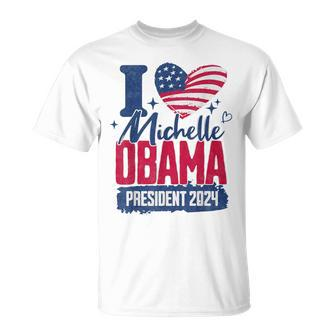 I Heart Michelle Obama 2024 For President Retro Election T-Shirt | Mazezy