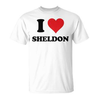I Heart Sheldon First Name I Love Personalized Stuff T-Shirt - Monsterry