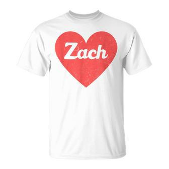 I Heart Zach First Names And Hearts I Love Zach T-Shirt - Monsterry