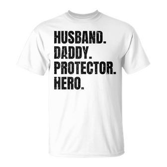 Herren Ehemann Papa Protector Hero Besterateratertag T-Shirt - Geschenkecke