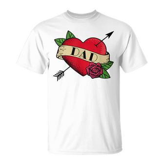 Herz Papa Tattoo T-Shirt - Geschenkecke