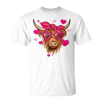 Highland Cow Valentines Day Cute Highland Cow For Women T-Shirt - Thegiftio UK