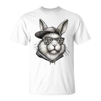 Hip Hop Bunny Face Sunglasses Easter Hippity Rabbit T-Shirt - Seseable