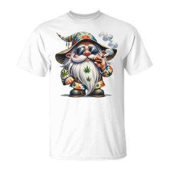 Hippie Gnome Smoking Weed Pot Leaf 420 Marijuana Cannabis T-Shirt - Monsterry CA