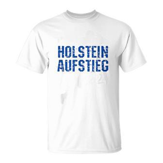 Holstein Football Kicken Fan Kiel Stadium Blue Gray T-Shirt - Geschenkecke