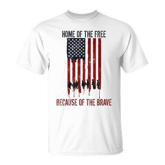 Home Of The Free Because Of The Brave Veteran T-Shirt - Monsterry
