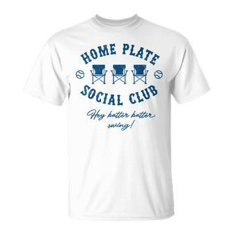Home Plate Social Club Hey Batter Batter Swing Baseball T-Shirt | Mazezy