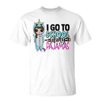 Homeschool Life I Go To School In My Unicorn Pajamas T-Shirt - Monsterry